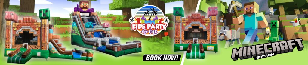 minecraft bounce house waterslide kids party so cal